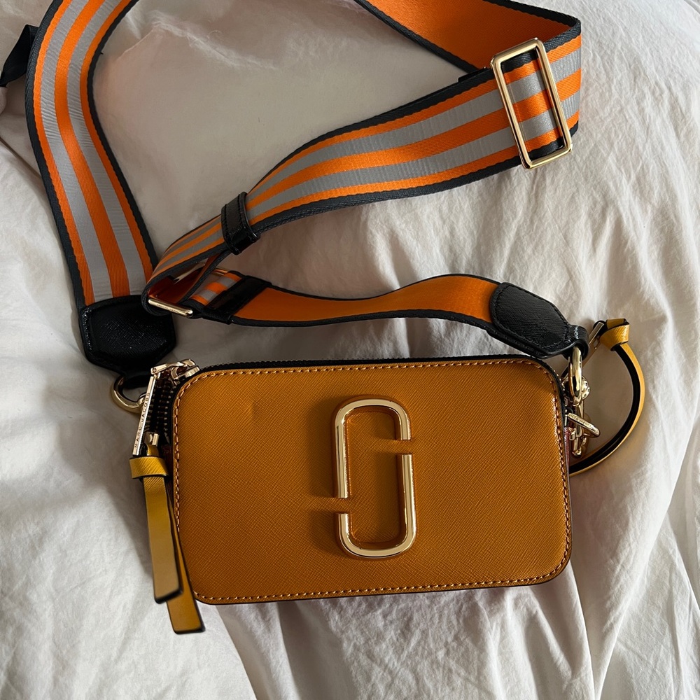 Marc Jacobs Brown and Gold Crossbody Bag